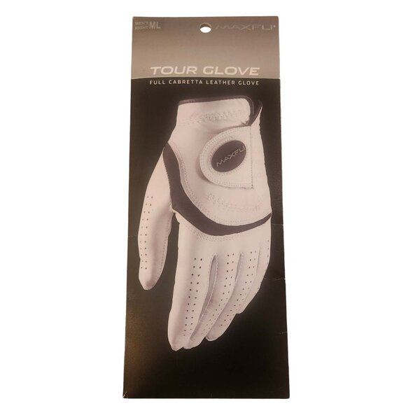 MaxiFli Full Cabretta Leather Tour Golf Men's Right Hand Sz ML New - Picture 2 of 3